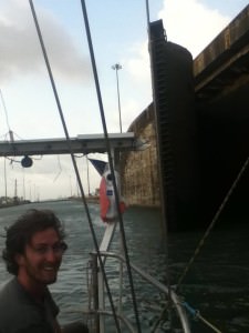 Kyle spent two days on a sailboat sailing through the Panama Canal.